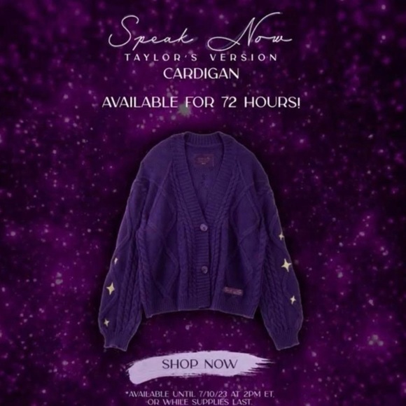 Official Taylor Swift - Speak Now Cardigan XS/S - Picture 1 of 2